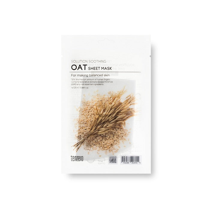 TENZERO SOLUTION SOOTHING OAT SHEET MASK - 25 ml*10