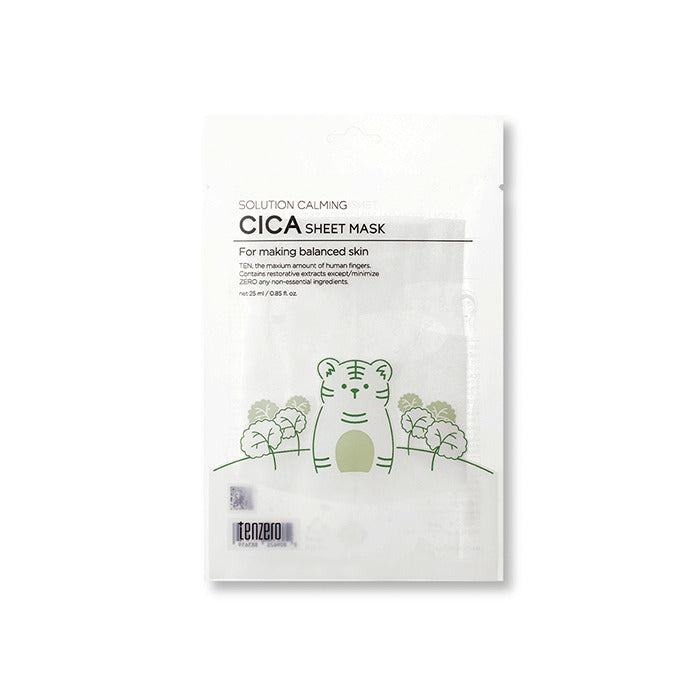 TENZERO SOLUTION CALMING CICA SHEET MASK - 25 ml*10