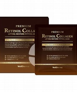 WellDerma premjum retinol collagen lifitng restore fitting mask - 25g*4ea