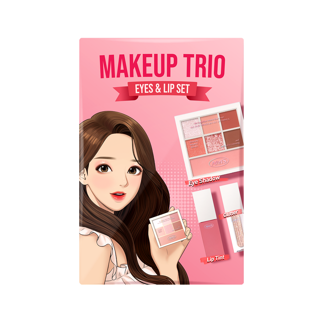 True Beauty Makeup Trio Set (Eyeshadow, Lip Tint, Glitter) - AMTS