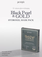 Load image into Gallery viewer, Black Pearl &amp; Gold Hydrogel Mask (5 Pack)
